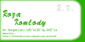 roza komlody business card